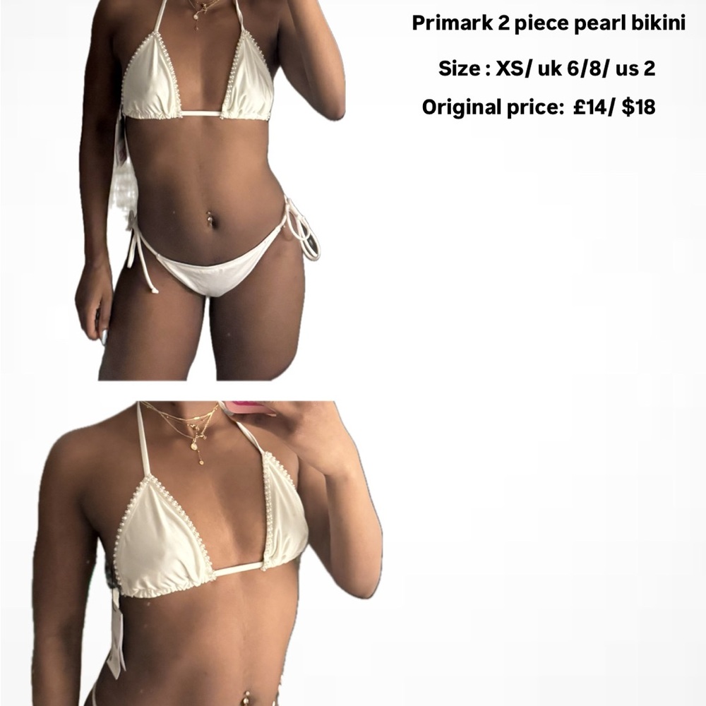 Primark White Triangle Bikini Timeless Swimwear